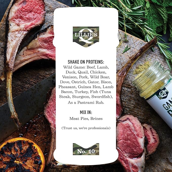 Lillie?™s Q - Game Rub for Wild Meat, Cardamom & Rosemary Seasoning for Grilling, Flavorful Rub