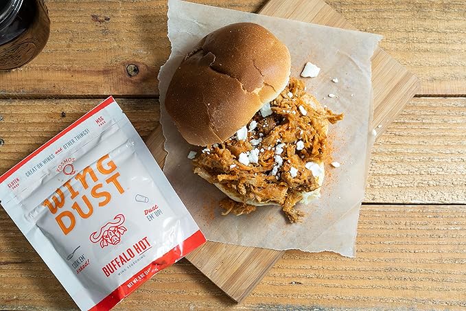 Kosmos Q Hot Buffalo Wing Dust, Spicy Chicken Wing Seasoning Powder for Wings, Popcorn, Fries &