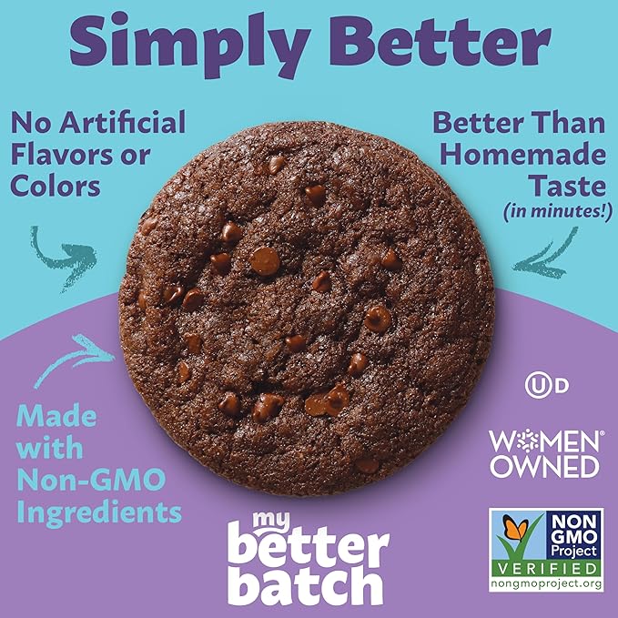 My Better Batch Double Chocolate Chip Cookie Mix, Gourmet Baking Mix for Homemade Taste, 4 Pack