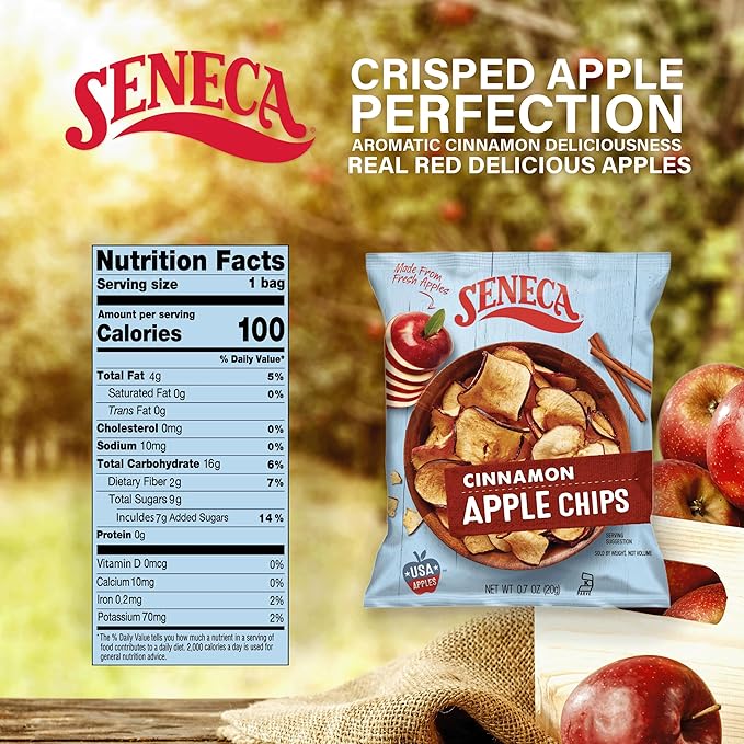 Seneca Cinnamon Apple Chips | Made from Fresh Apples | 100% Red Delicious Apples | Yakima Valley