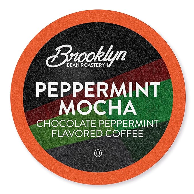 Brooklyn Beans Peppermint Mocha Coffee Pods for Keurig K-Cup Brewers, 40 Count Single-Serve Pods