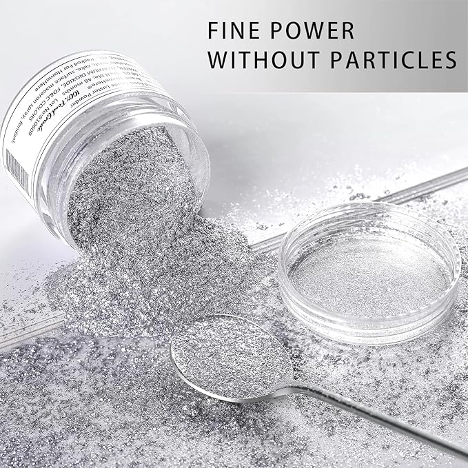 HomeHere Edible Luster Dust Food-Grade Glimmer Powder Glitter for Cake Decorating 7g, Disco Diamond