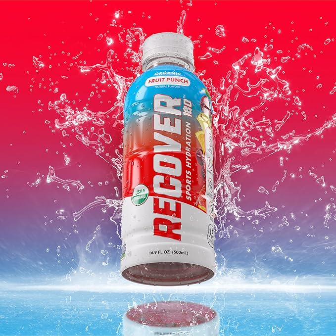 RECOVER 180 Organic Sports Hydration Drink, No Sugar Added, 20 Calorie Sports Beverage, Organic