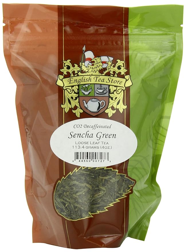 Sencha Green CO2 Decaffeinated Tea - 4oz | Loose Leaf Pouches | Gently Steamed Japanese Green Tea |
