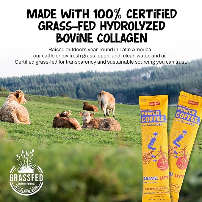 Projo* Power Coffee – Instant Coffee with 11g Protein – Grass-Fed Hydrolyzed Bovine Collagen &