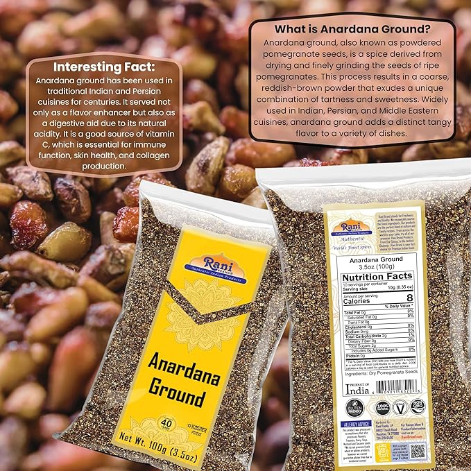 Rani Anardana (Pomegranate) Ground, Indian Spice 3.5oz (100g) ~ All Natural | No Color | Gluten