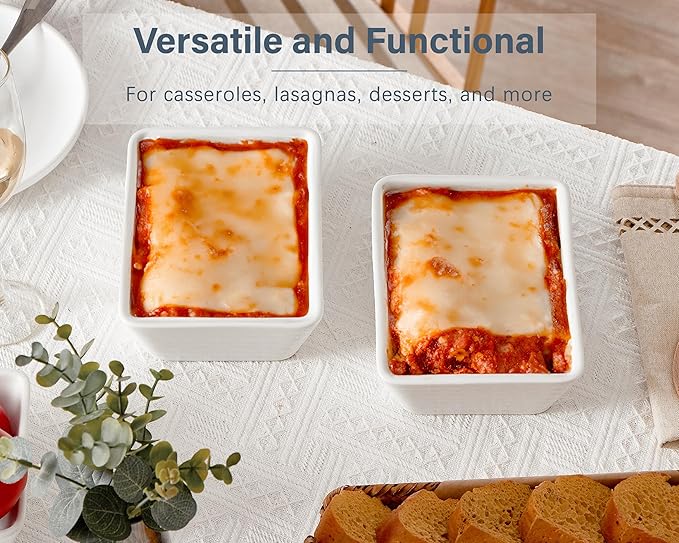 ONEMORE Small Baking Dish, Rectangle Ceramic Baking Dish for Oven, Individual Casserole Dishes for