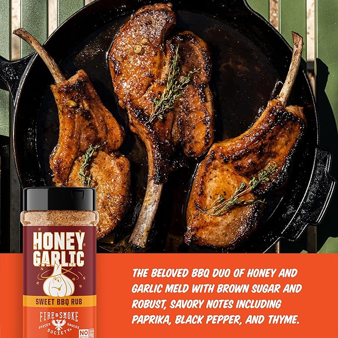 Fire & Smoke Society Honey Garlic BBQ Rub | BBQ Seasonings and Rubs for Smoking and Grilling |