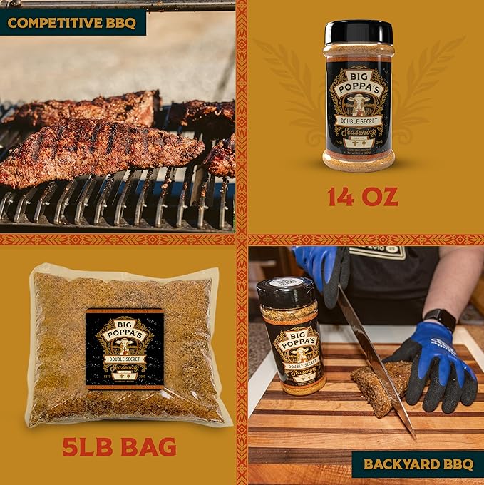 Big Poppa’s Double Secret Steak Rub — Award Winning Beef Rub — Gluten-Free Spice Mix — Dry Rubs for