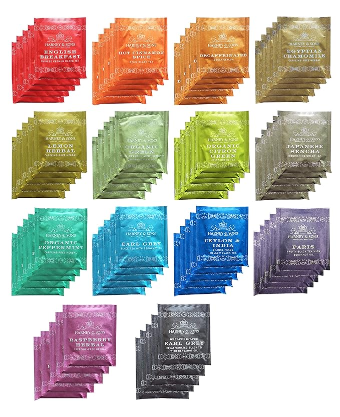 Harney & Sons Assorted Tea Bag Sampler 70 Count Bundle Great for Birthday, Hostess and Co-worker