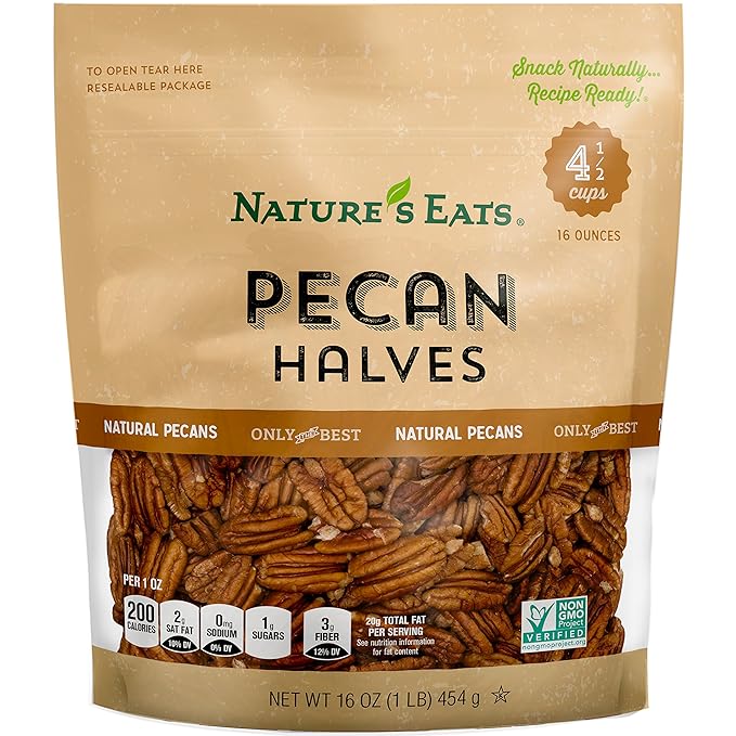Nature's Eats Halves, Pecan, 16 Ounce (Pack of 1)