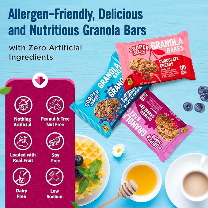 Cooper Street Granola Bakes (36 Count) – Soft and Chewy Breakfast Granola Bars Variety Pack – Nut