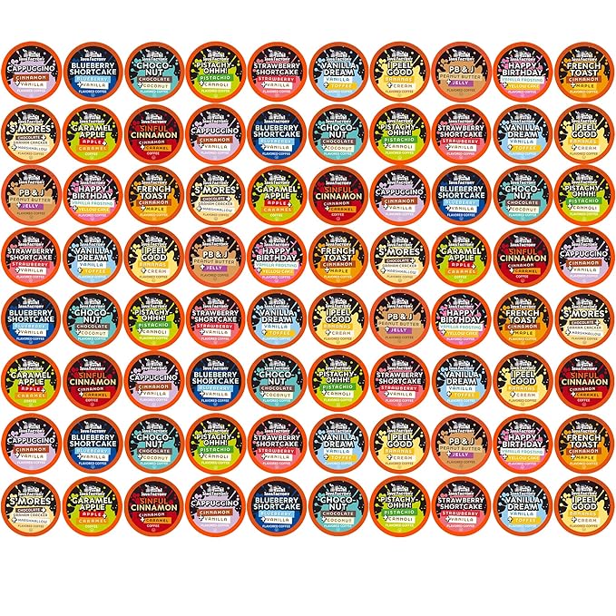 Java Factory Flavored Coffee Pods, Assorted Sampler, Variety Pack, Compatible with K Cup Brewers