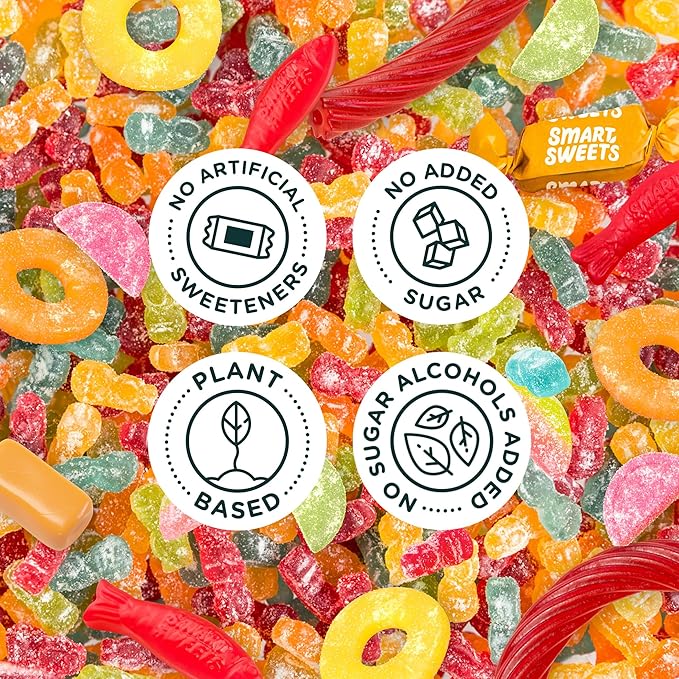 SmartSweets Variety Pack Sampler, Pack of 6 Individual Flavors, Low Sugar & Calorie Candy - Sweet
