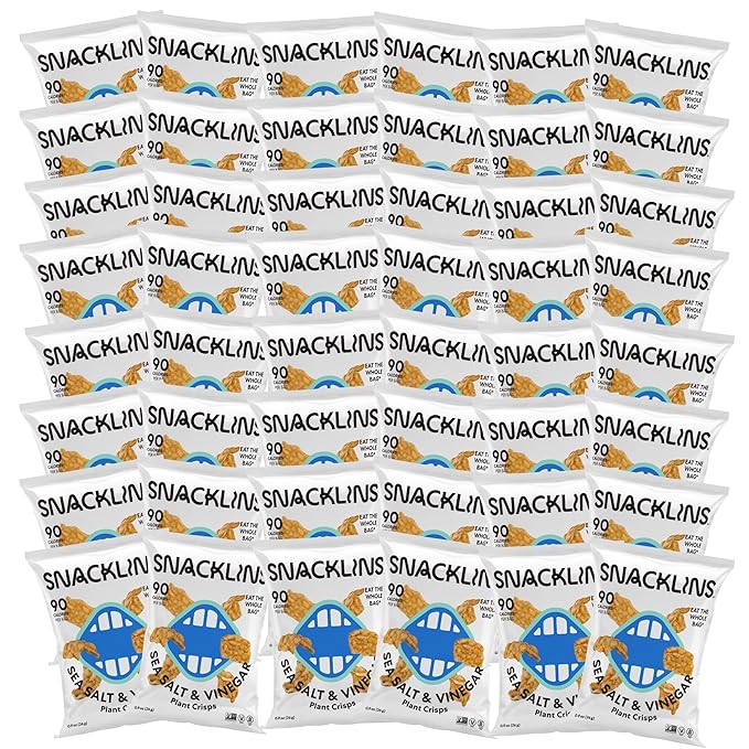 SNACKLINS Plant Based Crisps SEA SALT & VINEGAR - Gluten Free, Grain Free, 100% Kosher, Vegan