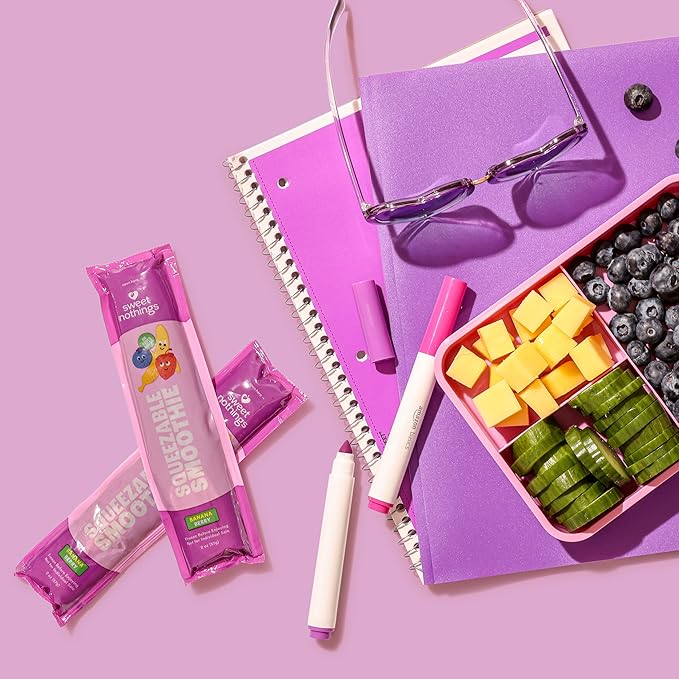 Sweet Nothings, Banana Berry, USDA Organic Kids' Squeezable Fruit Smoothie Popsicle Pops, Value