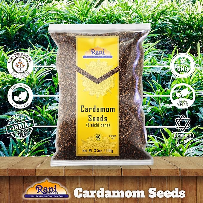 Rani Cardamom (Elachi) Decorticated Seeds Indian Spice 3.5oz (100g) ~ All Natural | Vegan | Gluten