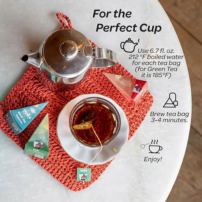 Lazika Tea Variety Pack with Lovely Presentation Box, Black, Green and Herbal Tea Sampler Gift Set