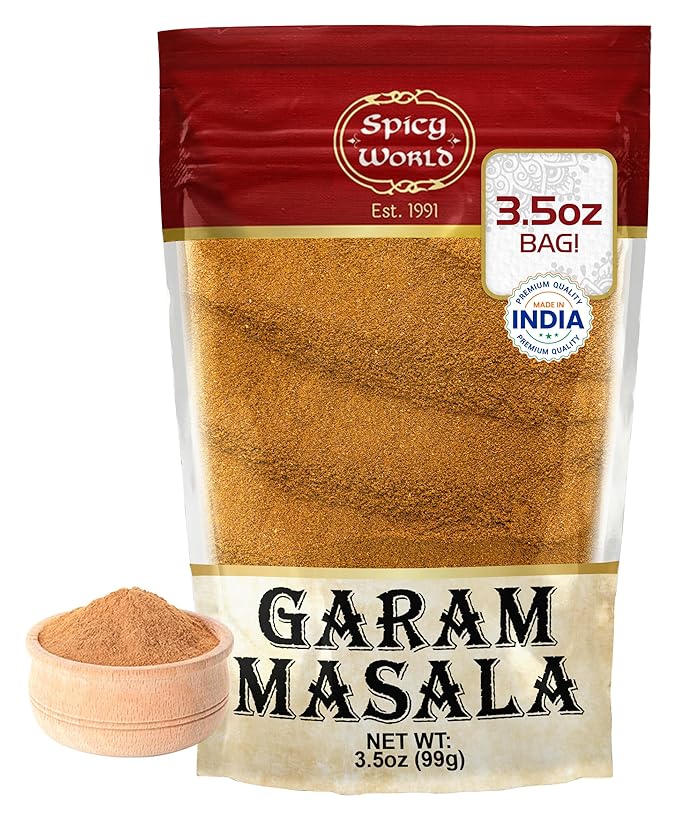 Spicy World Garam Masala Powder 3.5 Oz | Salt Free, Vegan | Indian Origin | Garam Masala Spice