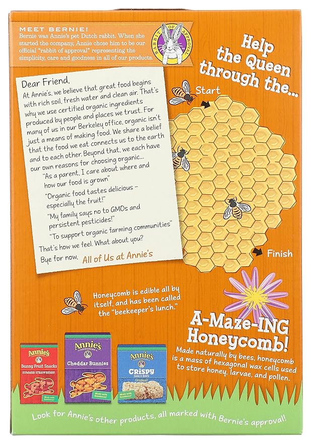 Annie's Homegrown Bunny Grahams, Honey, 7.5-Ounce Boxes (Pack of 3)