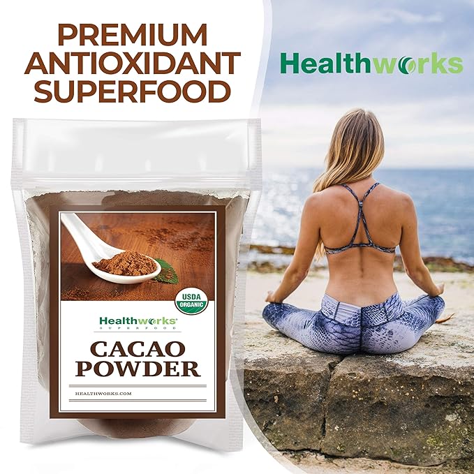 Healthworks Superfoods Organic Cacao Powder - 48 Oz / 3 Lb - Cocoa Chocolate Substitute - Rich