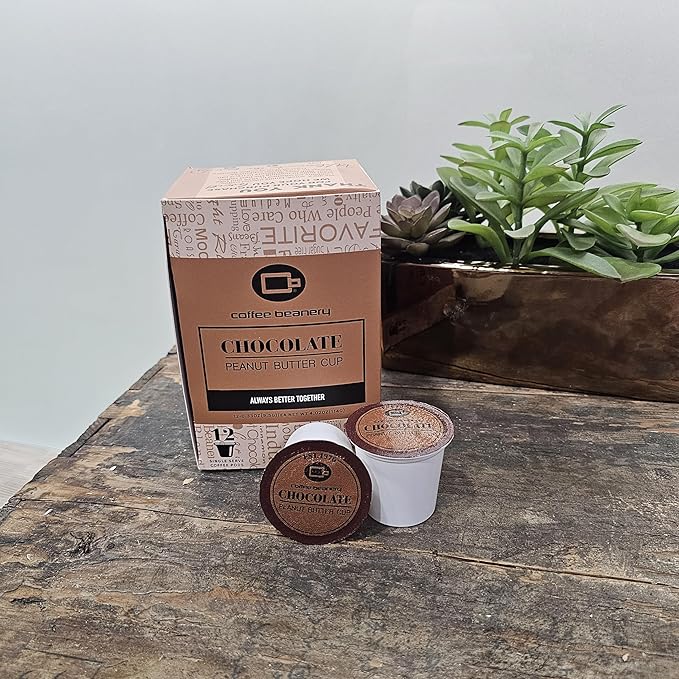 Chocolate Peanut Butter Cup Coffee Pods by Coffee Beanery | 12ct Flavored Coffee Pods Medium Roast