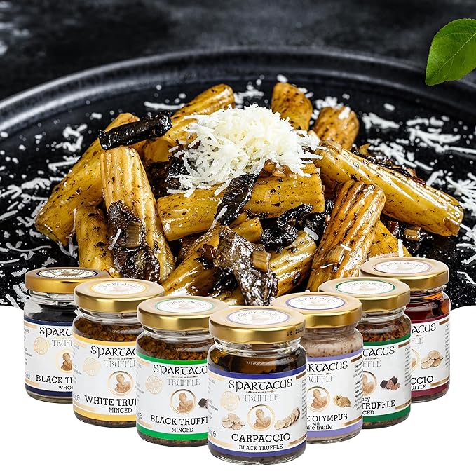 Spartacus Black Truffles Preserved in Extra Virgin Olive Oil - Perfect Gourmet Seasoning for Pizza