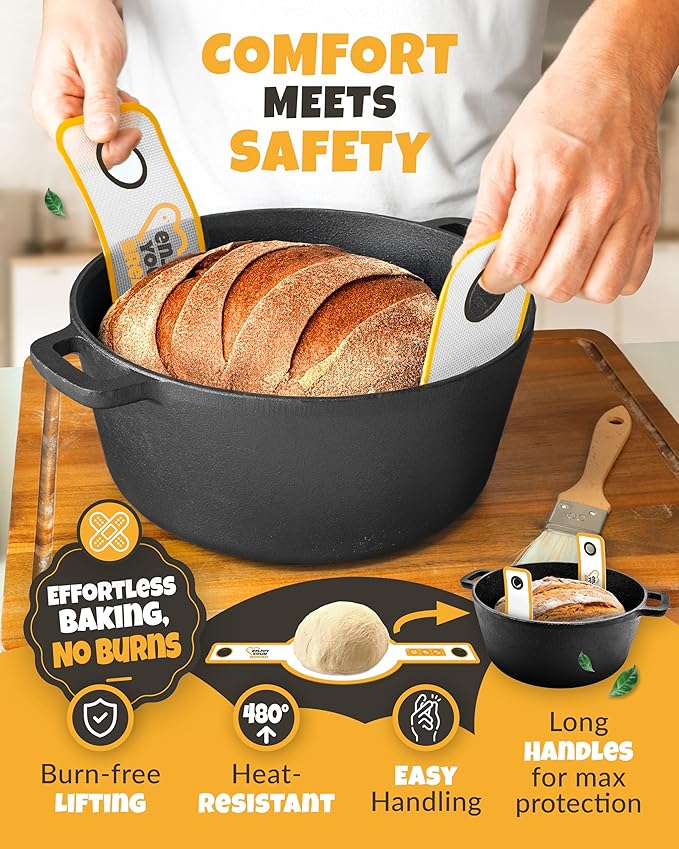 Silicone Bread Sling for Dutch Oven – Non-Stick Sourdough Sling & Baking Mat – Reusable & Easy to
