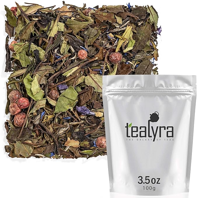 Tealyra White Champagne Loose Leaf Tea - High Antioxidants - Natural - Hot & Iced - Low Caffeine