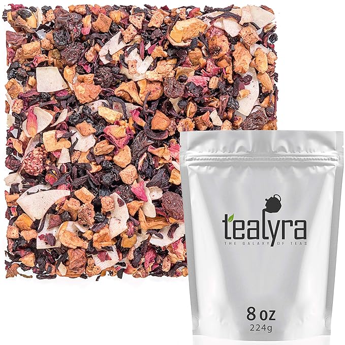 Tealyra - Sweet Berry Compote - Hibiscus - Cherry - Raspbery - Herbal Fruity Loose leaf Tea - Hot