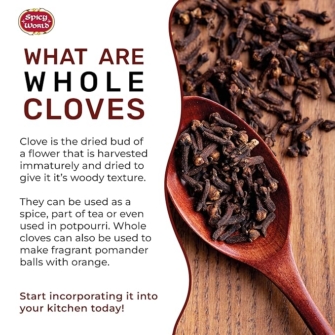 Cloves Whole Bulk 14 Oz Bag - Pure, Non-GMO, Premium Hand Picked Quality - Great for Foods, Clove