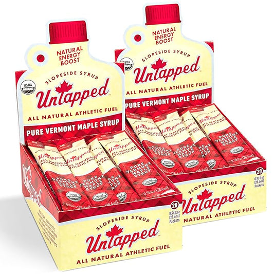 UnTapped Maple Syrup Packets Box of 20, Pack of 2 | Pure Maple Syrup Gel Packs for Runners |