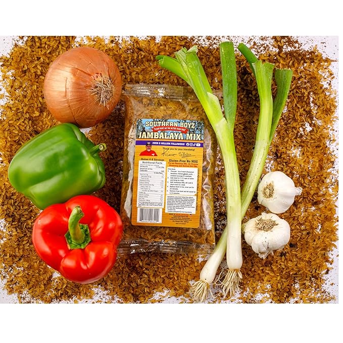 Southern Boyz Seasonings Jambalaya Mix With Rice, 8 Ounce Bag (No MSG, Gluten-Free Blend - Makes