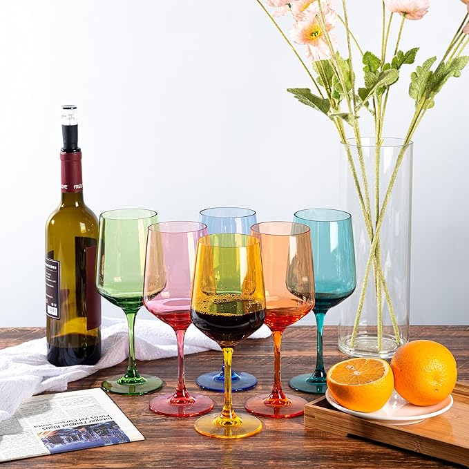KOXIN-KARLU Unbreakable Classic 18 ounce All-Purpose Plastic Stem Wine Glasses Acrylic Glasses, set