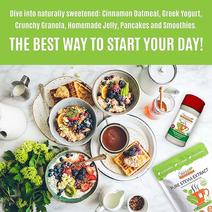 Stevia Select Organic Stevia Powder Sugar Free Plant Based Stevia Sweetener Non GMO Pure Stevia