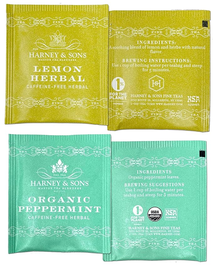 Harney & Sons Assorted Tea Bag Sampler 40 Count – Harney Decaf Tea Bags Variety Packs, Herbal Tea