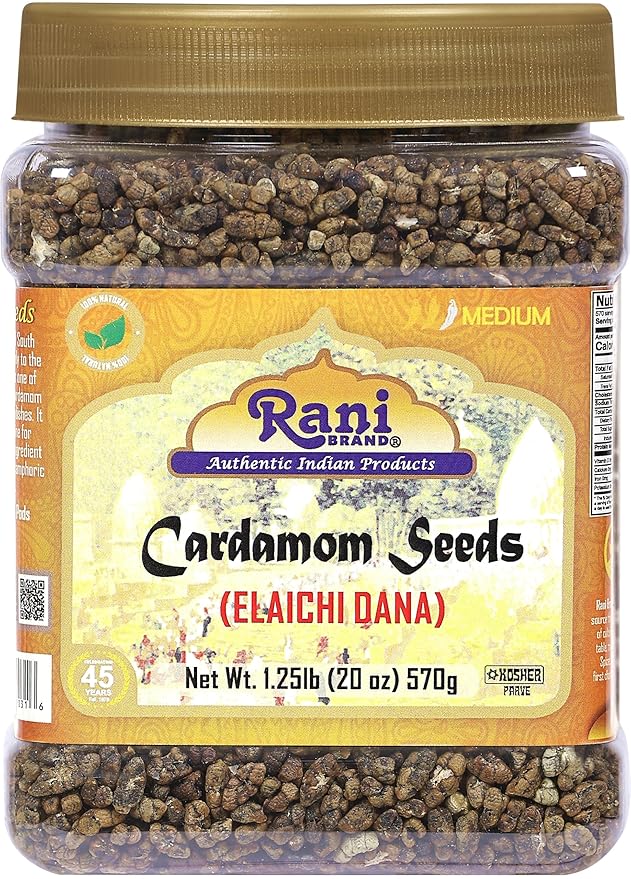 Rani Cardamom (Elachi) Decorticated Seeds Indian Spice 20oz (1.25lbs) 571g PET Jar ~ All Natural |