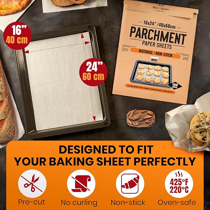 120 Pcs 16x24 Inch Parchment Paper Sheets by Baker's Signature | Parchment Baking Paper, Parchment