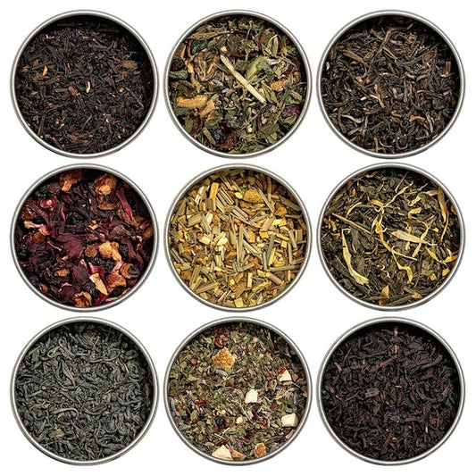 Heavenly Tea Leaves Organic Loose Leaf Tea Sampler Set (Approx. 90 Cups) - Assortment of Black Tea