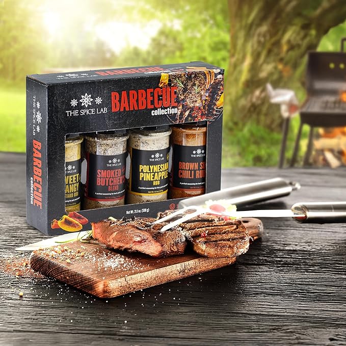 The Spice Lab Barbecue Gift Set – New Gourmet Grilling Seasoning Set Collection with Polynesian