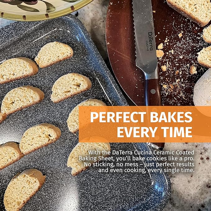 DaTerra Cucina - Nonstick Ceramic Coated Baking Sheet Twin Pack – 16" x 11" x 1" Professional