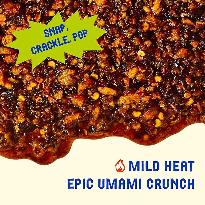 Mama Teav's Mild Garlic Chili Crisp - Mild, Crunchy, Umami Chili Oil with Garlic & Cambodian Chilis