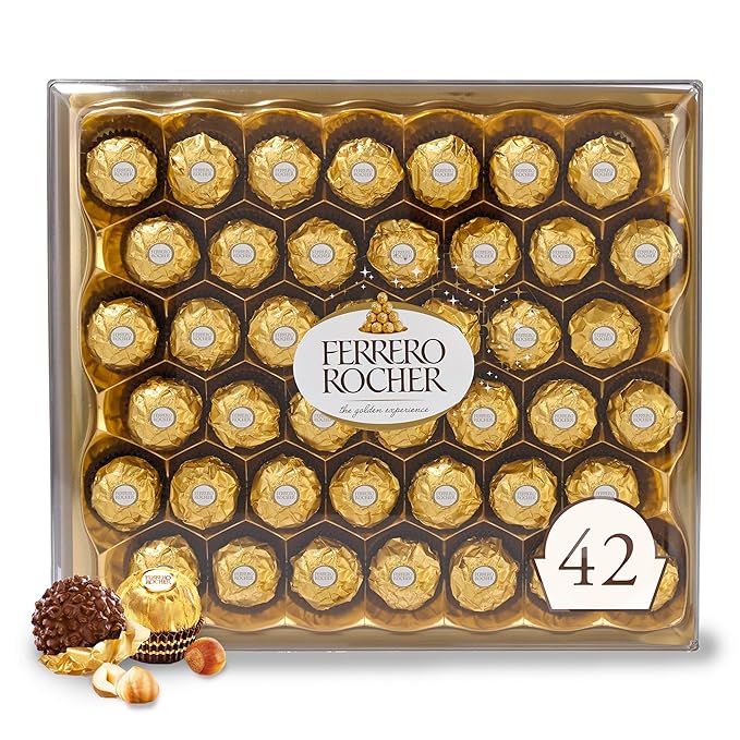 Ferrero Rocher Milk Chocolate Hazelnuts, 42 Count