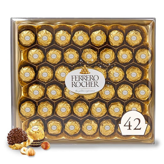 Ferrero Rocher Milk Chocolate Hazelnuts, 42 Count