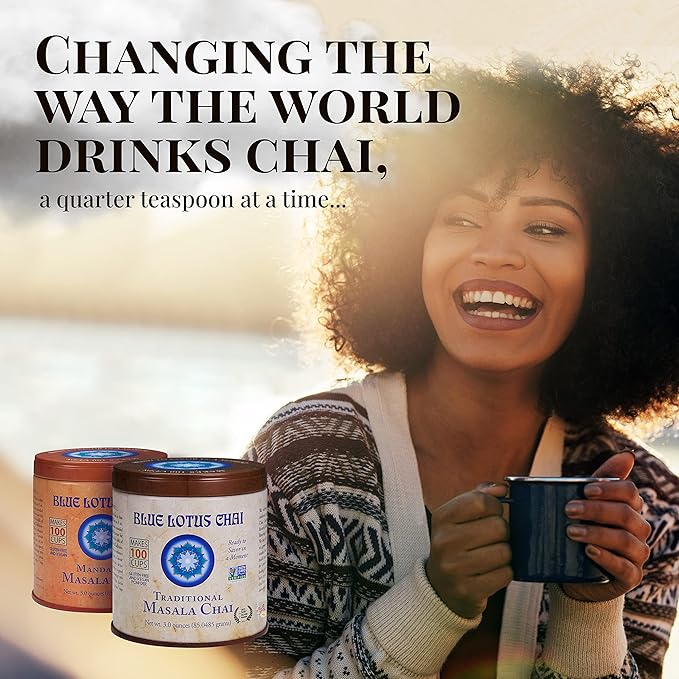 Blue Lotus Chai - Star Anise Masala Chai - Makes 100 Cups - 3 Ounce Masala Spiced Chai Powder with