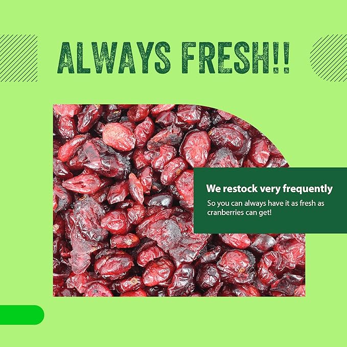 Dried Cranberries Original 4 lbs,(64oz) Batch Tested Gluten & Peanut Free | Resealable Bag | High