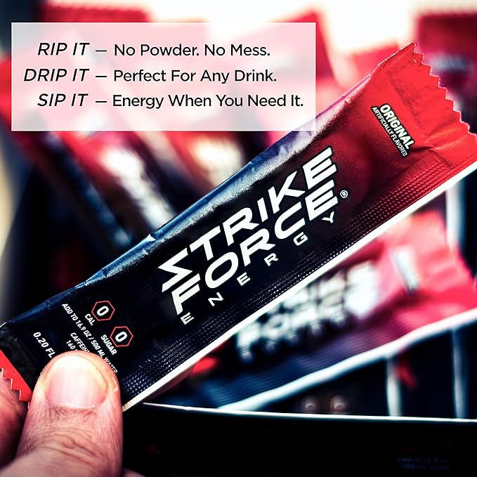 Strike Force Energy Drink Mix - Grape Flavor - Natural Tasting Caffeine Drink - Turn Any Drink into