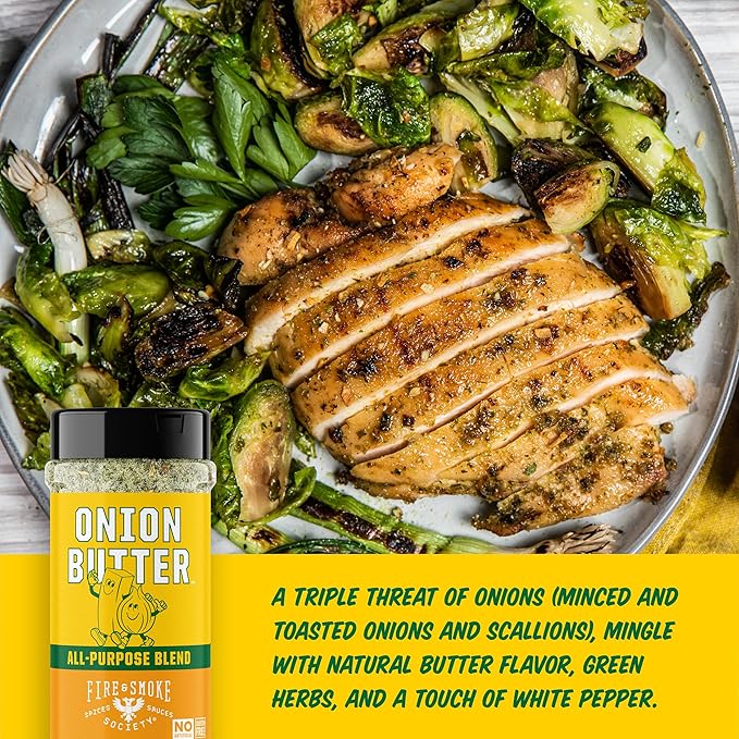 Fire & Smoke Society Onion Butter All Purpose Seasoning | BBQ Rubs for Smoking and Grilling |