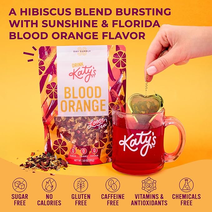 Katy's Blood Orange Loose Leaf Tea | Fruity & Citrusy Herbal Tea | Orange Peel & Hibiscus |