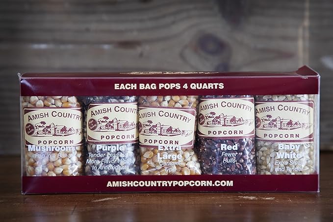 Amish Country Popcorn | 4 Ounce Variety Kernel Gift Set (10 Pack Assorted) | Old Fashioned, Non-GMO